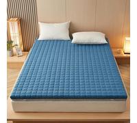 Protège-matelas en mousse à mémoire de forme haute densité antidérapant en microfibre douce imperméable 80 x 190 cm Bleu