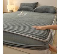 Protège-matelas en velours de qualité supérieure - 120 x 200 cm - Drap-housse extra épais avec poche profonde de 25,4 cm - Élastique lavable - Pour lit double - Confort pour dortoir et chambre à