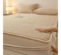 Protège-matelas en velours doux et chaud avec poche profonde de 25,4 cm - Élastique à 360° - Lavable - Pour chambre à coucher et dortoir - Confort et protection luxueux - 150 x 200 cm