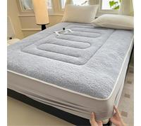 Protège-matelas en velours doux et épais avec poches profondes, lavable, anti-poussière et confortable, pour literie d'hiver (bleu, 90 x 200 cm)