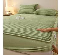 Protège-matelas en velours pour très grand lit de 180 x 200 cm d'épaisseur, drap-housse avec poche profonde de 25,4 cm, élastique pour une couverture complète, lavable pour le confort du dortoir et de