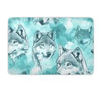 Protège-matelas esthétique en forme de loups turquoise extra large réutilisable pour tout-petit, imperméable, lavable, anti-lèvres pour bébé, tout-petit, enfants, 132,1 x 86,4 cm (L x l)