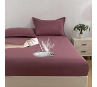 Protège-matelas imperméable de luxe 120 x 200 cm + 30 cm, hypoallergénique, super doux, lavable en machine, protège contre les déversements, parfait pour les personnes allergiques, violet