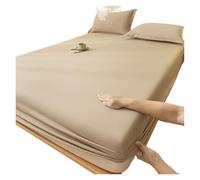 Protège-matelas imperméable doux pour la peau avec bande élastique - Couleur unie - Brossé - Drap-housse pour lit simple/grand lit/king size (couleur 04, 160 x 200 x 25 cm, 1 pièce)