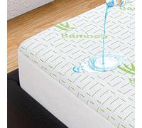 Protège-matelas imperméable en bambou pour surmatelas extra profond de 40 cm de profondeur, respirant, anti-allergie, non bruyant et anti-insectes (petit lit double 122 x 190 cm + 40 cm)