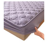 Protège-matelas imperméable - Housse de couette, épaisse, matelassée, motif floral, antidérapant, silencieux, violet, 100 x 200 x 28 cm - Protection et confort ultimes