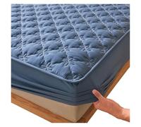 Protège-matelas imperméable, housse de couette, motif floral épais et matelassé, antidérapant, silencieux, bleu, 100 x 200 x 28 cm - Protection et confort ultimes