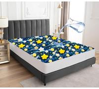 Protège-matelas imperméable simple, housse de matelas 90 x 190 cm pour lit, style drap-housse à poche profonde de 30 cm, protège-matelas avec bande élastique en caoutchouc - Étoile