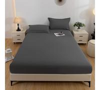 Protège-matelas imperméable ultra doux - 120 x 200 cm + 30 cm - Gris foncé - Respirant et lavable - Très profond - Non bruyant et super absorbant - Pour lit simple