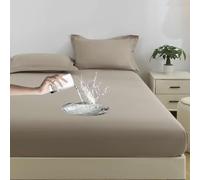 Protège-matelas imperméable ultra doux 120 x 200 cm + 30 cm, kaki respirant et lavable, très profond, silencieux, super absorbant pour un confort ultime