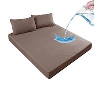 Protège-Matelas Intégral Imperméable Protège Matelas Étanche À Cinq Faces Anti-Acarien Hypo-Allergénique Ultra Doux (Brown,90cmX200cmX30cm)