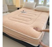 Protège-matelas King Size 180 x 200 cm en velours d'agneau doux et épais - Lavable et anti-poussière - Avec poche profonde de 28 cm pour un confort hivernal ultime