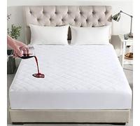 Protège-matelas matelassé 30 cm de profondeur 100 % imperméable et anti-humidité pour lit double en microfibre, hypoallergénique et respirant avec jupes élastiques (très grand lit)
