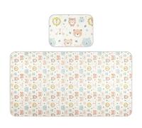 Protège-matelas rafraîchissant pour bébé avec visages d'animaux mignons - 71,1 x 132,1 cm - Housse de matelas ultra douce pour bébé et enfant