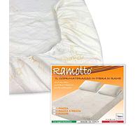 Protège-Matelas RAMOTTO en Fibre de Cuivre - Antibactérien, Antistatique, Thermorégulateur, Anti-acariens, Respirant, Fabrication Artisanale Italienne - Simple 1 Place 80x200x25 cm