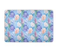 Protège-matelas réutilisable à motif de fleurs mignonnes bleues extra larges pour tout-petits, résistant à l'eau, tapis de lit portable pour bébés garçons et filles, 132,1 x 86,4 cm (L x l)