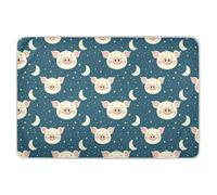 Protège-matelas réutilisable avec visages de cochon de lune - Extra large - Résistant à l'eau - Doux pour la peau - Pour tout-petits et enfants - 132,1 x 86,4 cm (L x l)