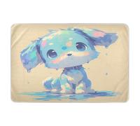 Protège-matelas réutilisable en forme de chien bleu mignon, extra large, résistant à l'eau, tapis de voyage antidérapant pour bébé et tout-petit, 132,1 x 86,4 cm (L x l)