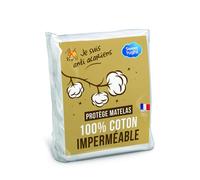 Protège matelas - SWEET NIGHT - 180x200 cm - Molleton 100% coton - Imperméable - Anti-acariens