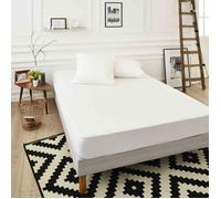 Protège-matelas tissu Coolmax® extensible anti-transpirant et respirant qualité hôtellerie de luxe 90x200 - Blanc - SweetNight
