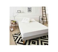 Protège matelas très épais coton anti-acariens imperméable soyeux et respirant qualité hôtellerie de luxe 140x190/200 Neutre, Blanc