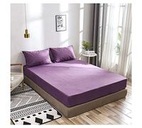 Protège Matelas Twin Full Queen King Super King Protège Matelas Imperméable Housse de Protection en Microfibre Souple et silencieuse Forme Drap Housse(Purple,Super King 180x200+35cm)