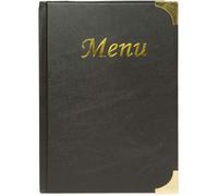 Protège menu A4 - Basique - Noir - Design simple - Compatible avec tous les styles - Pratique