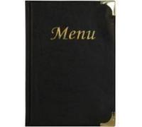 Protège Menu Noir Basique, Format A5, 10 Pages