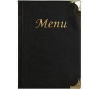 Protège menu noir Basique, format A5, 10 pages