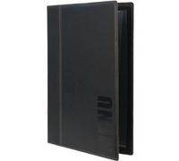 SECURIT - Porte-Menu Trendy Line - 1 Insert Fixe Double Face = 4 Pages A4 - Possibilité d'Ajouter des Inserts - Pour Café, Bar, Restaurant - Similicuir PU - Coloris Noir
