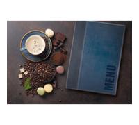 Securit Carte menu Gamme Tendance – 1 insert double (4 pages) inclus – A5 Bleu