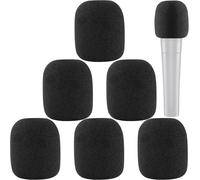 Protège-Micro pour Sm58,Ensemble De 6 Filtres Anti-Pop En Mousse pour Microphone Shure Sm58 Sm48,Remplacement De La Housse De Micro pour Réduction Du Bruit,Noir