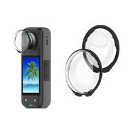 Protège-objectif pour Insta360 X5, protecteur d'objectif d'appareil photo en verre trempé optique/PC acrylique pour Insta360 X5 (PC noir)