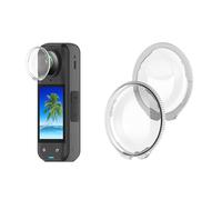 Protège-objectif pour Insta360 X5, protecteur d'objectif d'appareil photo en verre trempé optique/PC acrylique pour Insta360 X5 (PC argenté)