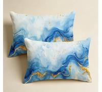 Protege Oreiller 40x80, Coussin de Canapé BleuLot de 2, Velours Moelleux et Doux Taie d Oreiller Flots, Conception Double Face pour Salon, Chambre d’Enfant Canapé,lit et Salon Home Décor-85679