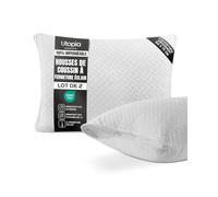 Protege oreillers Impermeables a glissiere, Lot de 2, Blanc, 50 x 75 cm | Housses d'oreiller certifiées Oeko-Tex, anti-acariens et anti-punaises de lit, avec fermeture éclair, par Utopia Bedding
