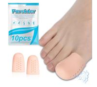 Protege Orteil Silicone, 10 PCS Protection Gros Orteil, Capuchons d'orteils Respirantes, Capuchon Orteil Protege Doigt de Pied Pour Ampoules, Soulage Frottements Entre Les Orteils(Nu)