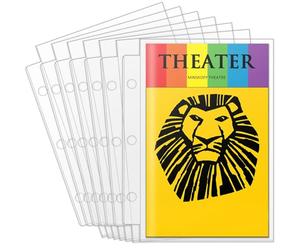 Protège-pages pour programmes Broadway Play et programmes de théâtre, 50 feuilles de protection pour billets de lecture du milieu des années 1980 au moderne, pochettes de classeur Playbill