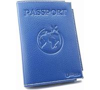 Protege Passeport BLEU UGOZEN, Portefeuille/Pochette Passeport Fabriqué en France Protection Documents de Voyage Billets/Devises