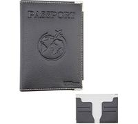 Protege Passeport NOIR UGOZEN | Portefeuille/Pochette Passeport Fabriqué en France Protection Documents de Voyage Billets/Devises