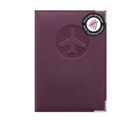 Protège-passeport Quick Exit Color Pop - Anti-RFID - PVC ""Prune""- Sécurité identité - 13,4×9,6 cm - Fabrication française