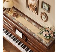 Protège-Piano Chemin de Table en Cuir PU antidérapant imperméable de 30 cm de Large pour Commode, Meuble TV, Rebord de fenêtre, Instruments de Musique(Style-1,30x130cm)