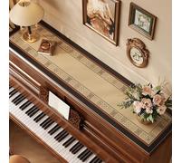 Protège-Piano Chemin de Table en Cuir PU antidérapant imperméable de 30 cm de Large pour Commode, Meuble TV, Rebord de fenêtre, Instruments de Musique(Style-2,30x360cm)