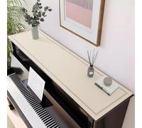 Protège-Piano Instruments De Musique De 25 À 30 CM De Large, Tapis De Piano Beige Et Gris pour Le Dessus du Piano, Chemin De Table Antidérapant Découpable pour Commode/Meuble TV(Beige,30x290cm)