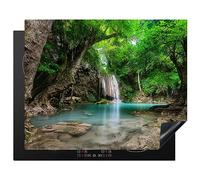 Protège-plaque à induction - Plaque Protection Vitrocéramique Induction - Vinyl - Jungle - Chute d'eau - Plantes - Eau - Nature - 65x52 cm - Couvre Plaque de Cuisson - Accessoires de Cuisine