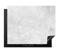 Protège-plaque à induction - Plaque Protection Vitrocéramique Induction - Vinyl - Marbre - Texture - Gris - Aspect marbre - 65x52 cm - Couvre Plaque de Cuisson - Accessoires de Cuisine