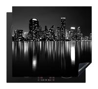 Protège-plaque à induction - Plaque Protection Vitrocéramique Induction - Vinyl - New York - Skyline - Nuit - 57.6x51.6 cm - Couvre Plaque de Cuisson - Accessoires de Cuisine