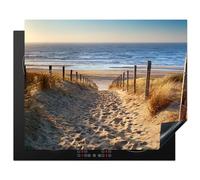 Protège-plaque à induction - Plaque Protection Vitrocéramique Induction - Vinyl - Plage - Mer - Pays-Bas - Dunes - Soleil - 65x52 cm - Couvre Plaque de Cuisson - Accessoires de Cuisine