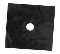 Protège Plaque de Cuisson à Gaz Noir 27x27cm, 1 Pièce | Réutilisable, Trou Central Prédécoupé, Revêtement Ptfe-résine, Usage Four et Cuisson