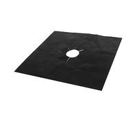 Protège Plaque de Cuisson à Gaz Noir Réutilisable 27x27cm | Ptfe et Résine, Trou Central Prédécoupé, Nettoyage Facile, pour Four et Plaques à Gaz